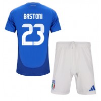 Italy Alessandro Bastoni #23 Replica Home Minikit Euro 2024 Short Sleeve (+ pants)